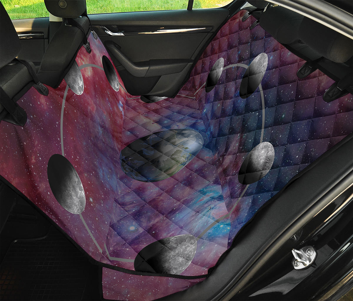 Galaxy Lunar Phase Print Pet Car Back Seat Cover