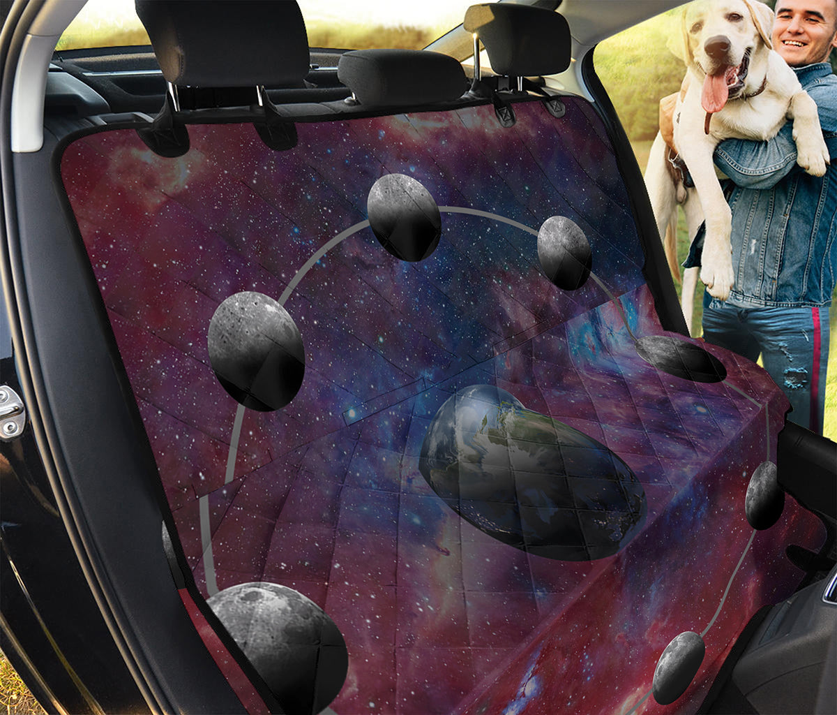 Galaxy Lunar Phase Print Pet Car Back Seat Cover