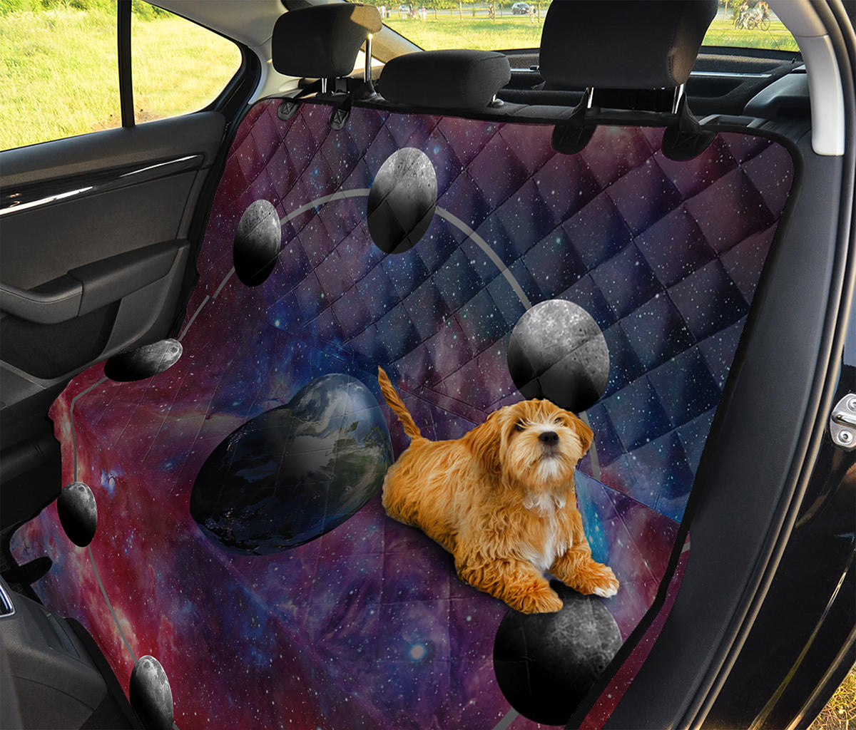 Galaxy Lunar Phase Print Pet Car Back Seat Cover