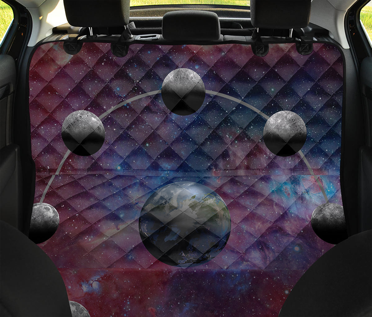 Galaxy Lunar Phase Print Pet Car Back Seat Cover