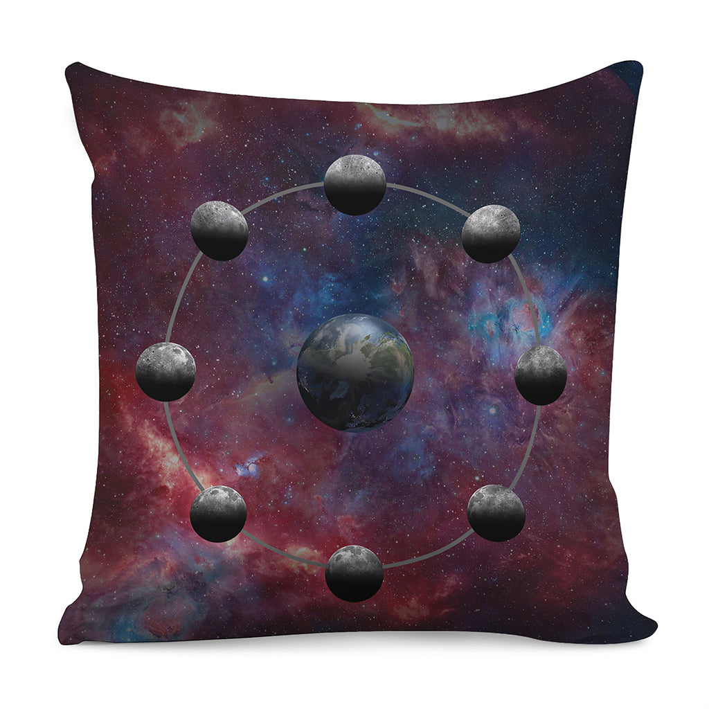Galaxy Lunar Phase Print Pillow Cover