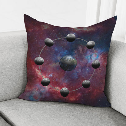 Galaxy Lunar Phase Print Pillow Cover