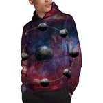 Galaxy Lunar Phase Print Pullover Hoodie