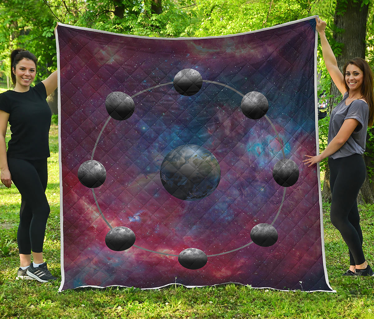 Galaxy Lunar Phase Print Quilt