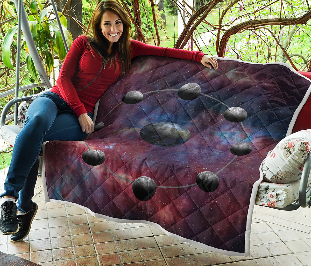 Galaxy Lunar Phase Print Quilt