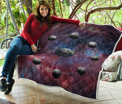 Galaxy Lunar Phase Print Quilt