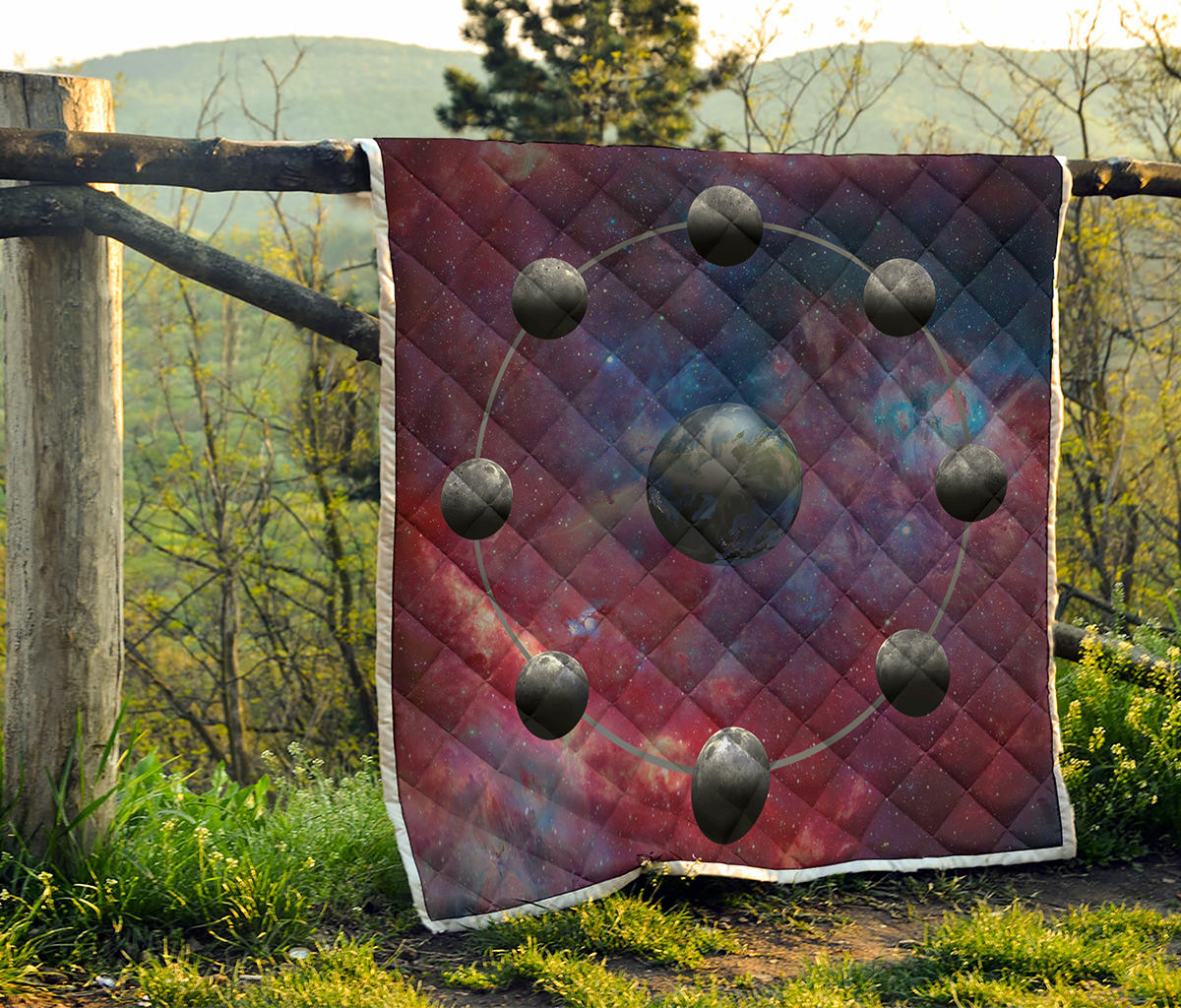 Galaxy Lunar Phase Print Quilt