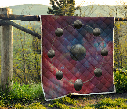 Galaxy Lunar Phase Print Quilt