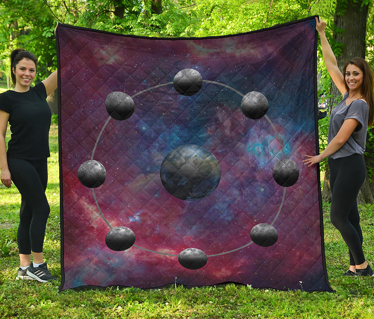 Galaxy Lunar Phase Print Quilt