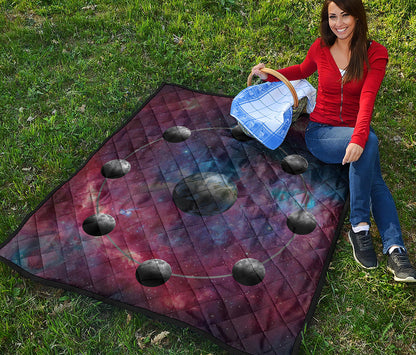 Galaxy Lunar Phase Print Quilt