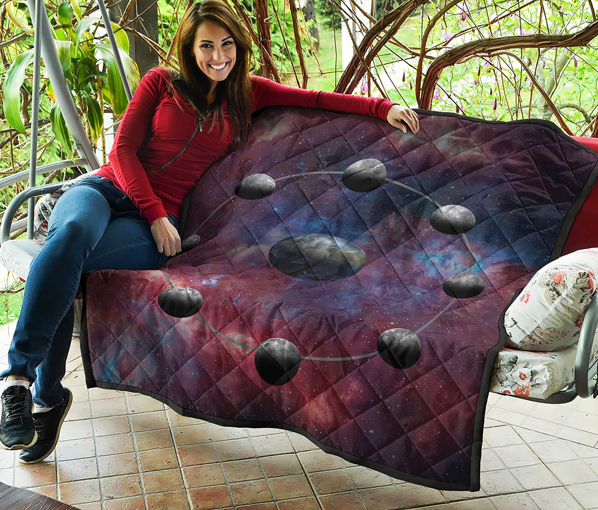 Galaxy Lunar Phase Print Quilt