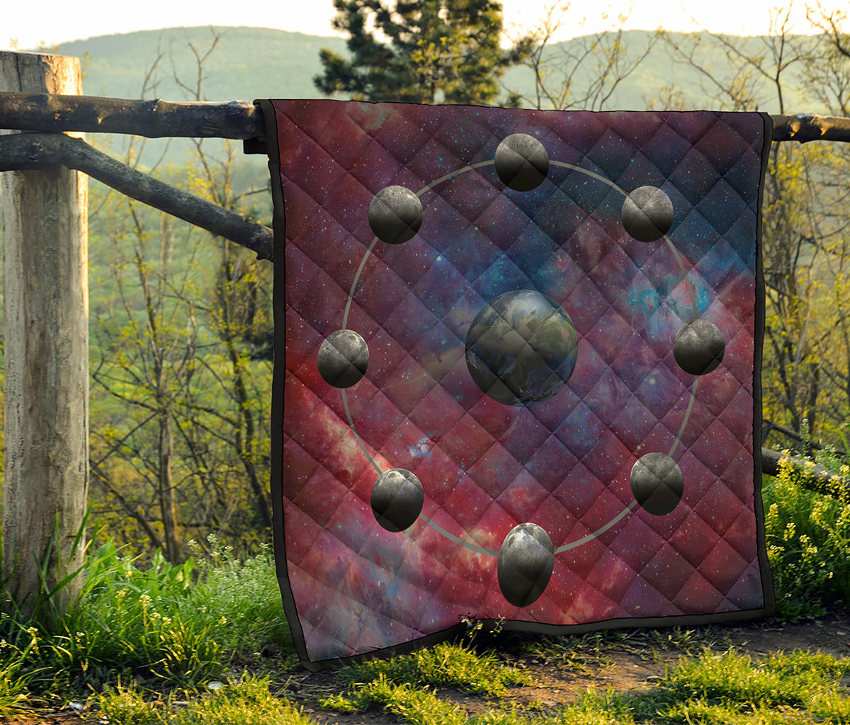 Galaxy Lunar Phase Print Quilt