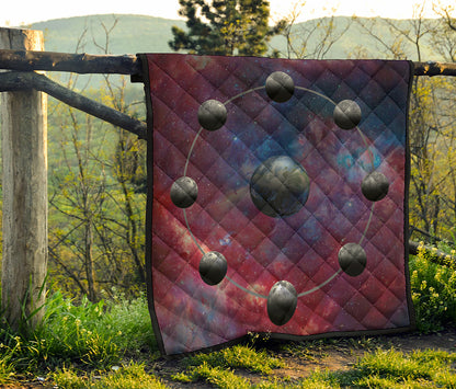 Galaxy Lunar Phase Print Quilt