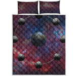 Galaxy Lunar Phase Print Quilt Bed Set