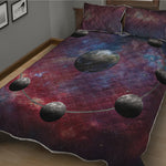 Galaxy Lunar Phase Print Quilt Bed Set