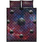 Galaxy Lunar Phase Print Quilt Bed Set