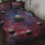Galaxy Lunar Phase Print Quilt Bed Set