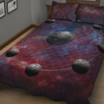 Galaxy Lunar Phase Print Quilt Bed Set
