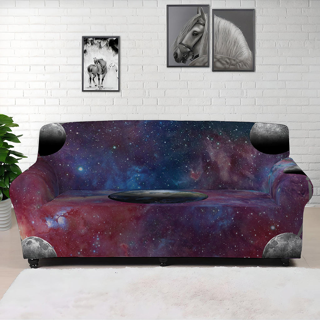 Galaxy Lunar Phase Print Sofa Cover