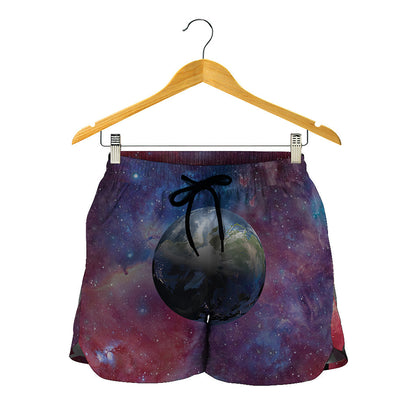 Galaxy Lunar Phase Print Women's Shorts