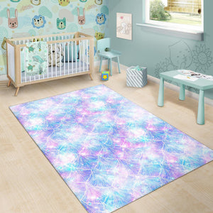 Galaxy Mermaid Scales Pattern Print Area Rug GearFrost