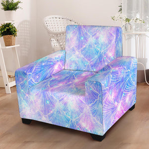 Galaxy Mermaid Scales Pattern Print Armchair Slipcover