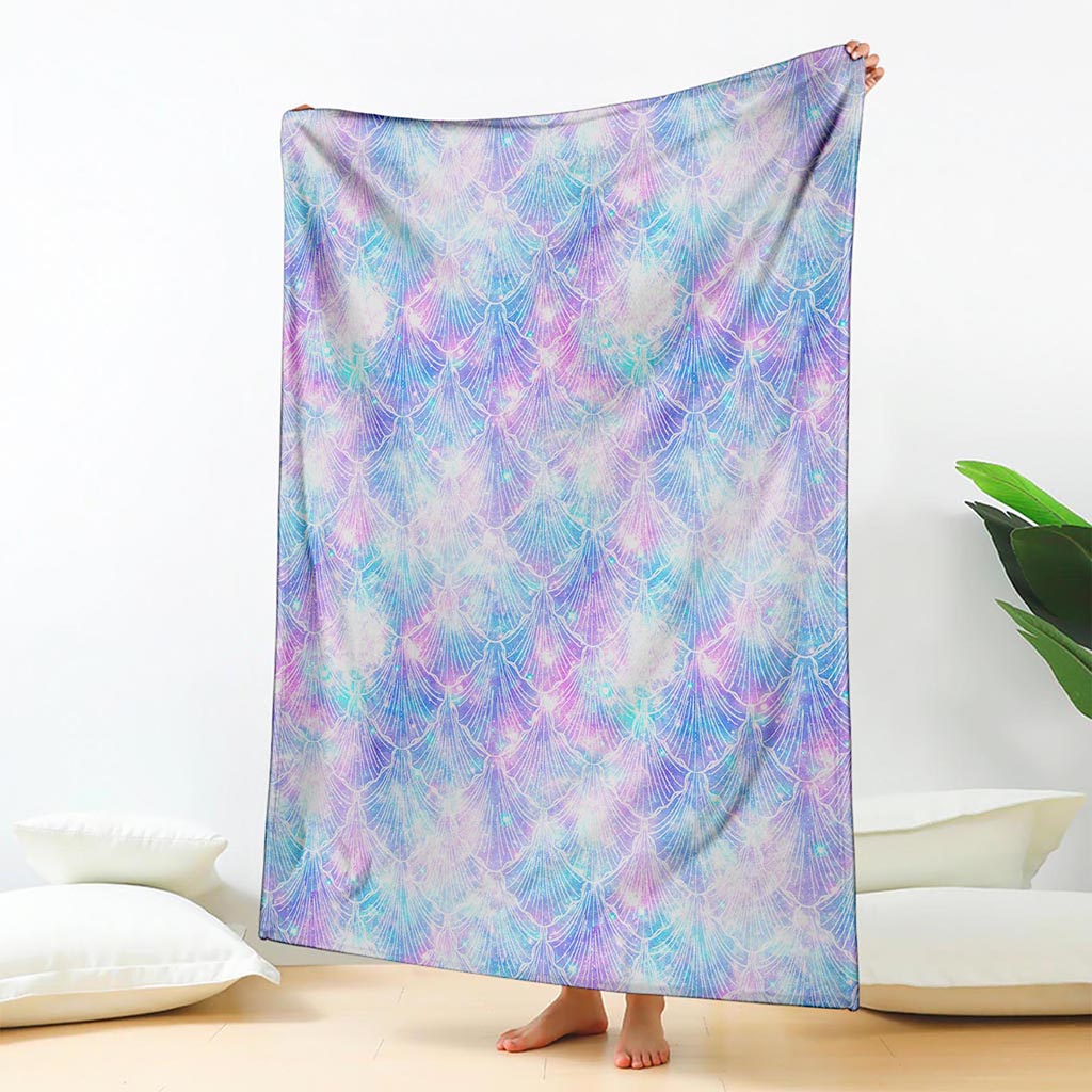 Galaxy Mermaid Scales Pattern Print Blanket