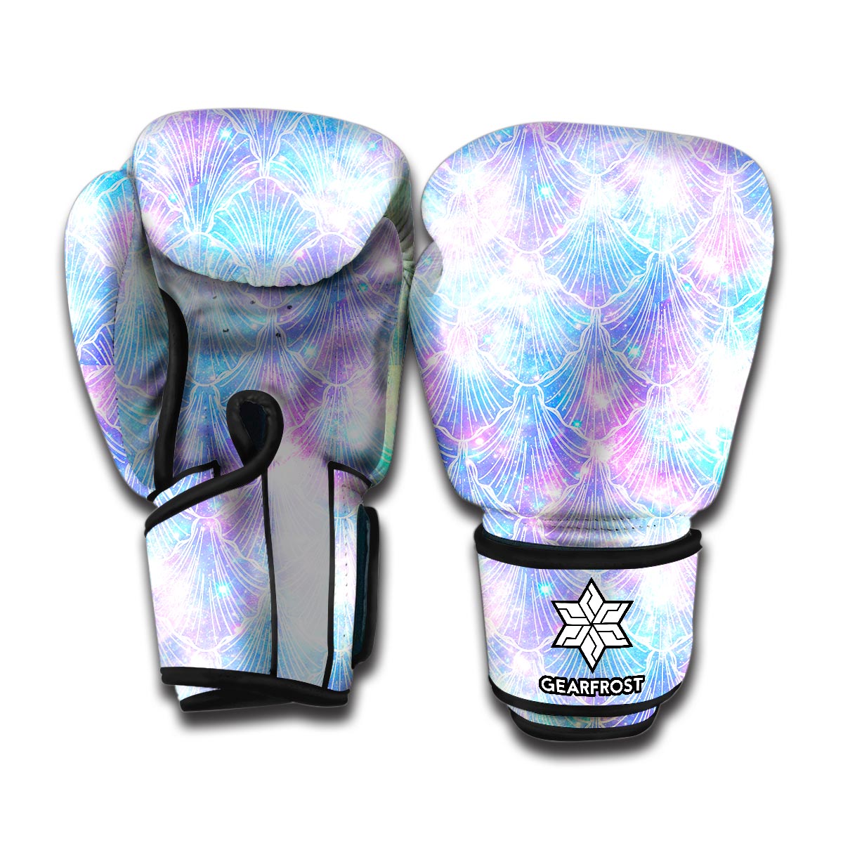 Galaxy Mermaid Scales Pattern Print Boxing Gloves