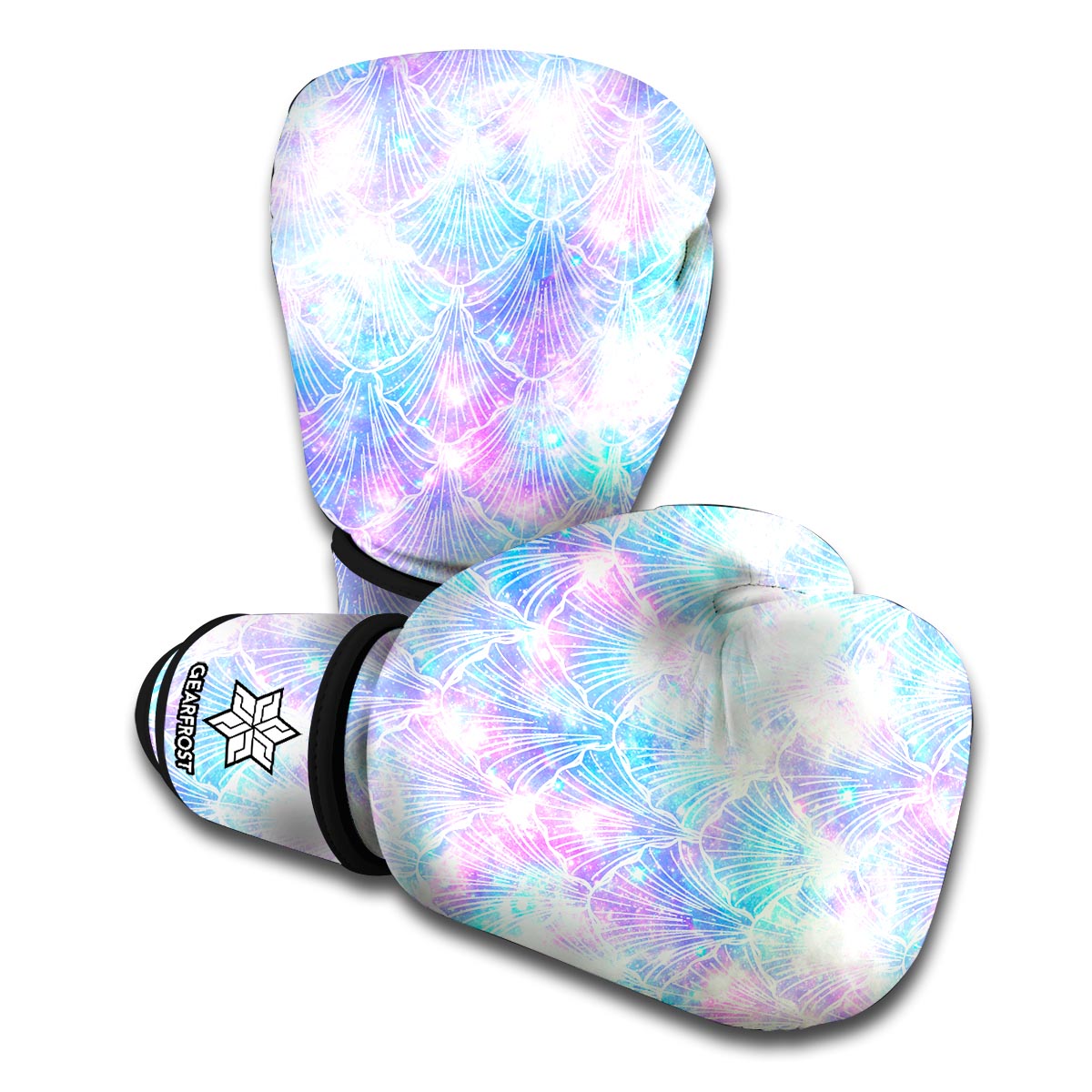 Galaxy Mermaid Scales Pattern Print Boxing Gloves