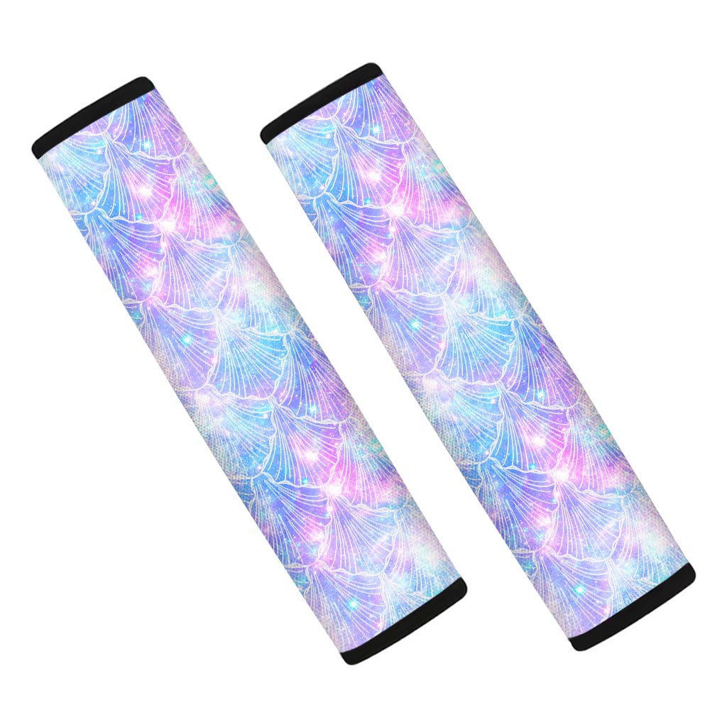 Galaxy Mermaid Scales Pattern Print Car Seat Belt Covers