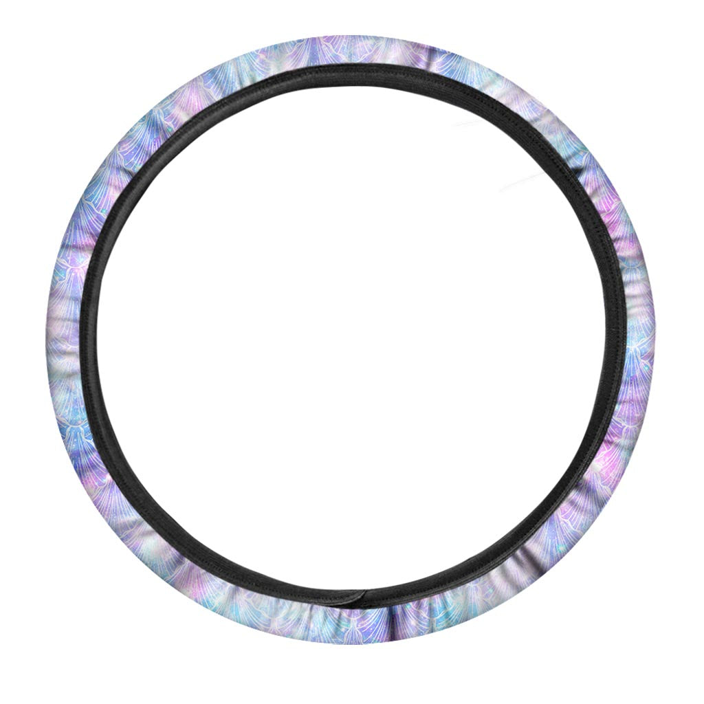 Galaxy Mermaid Scales Pattern Print Car Steering Wheel Cover