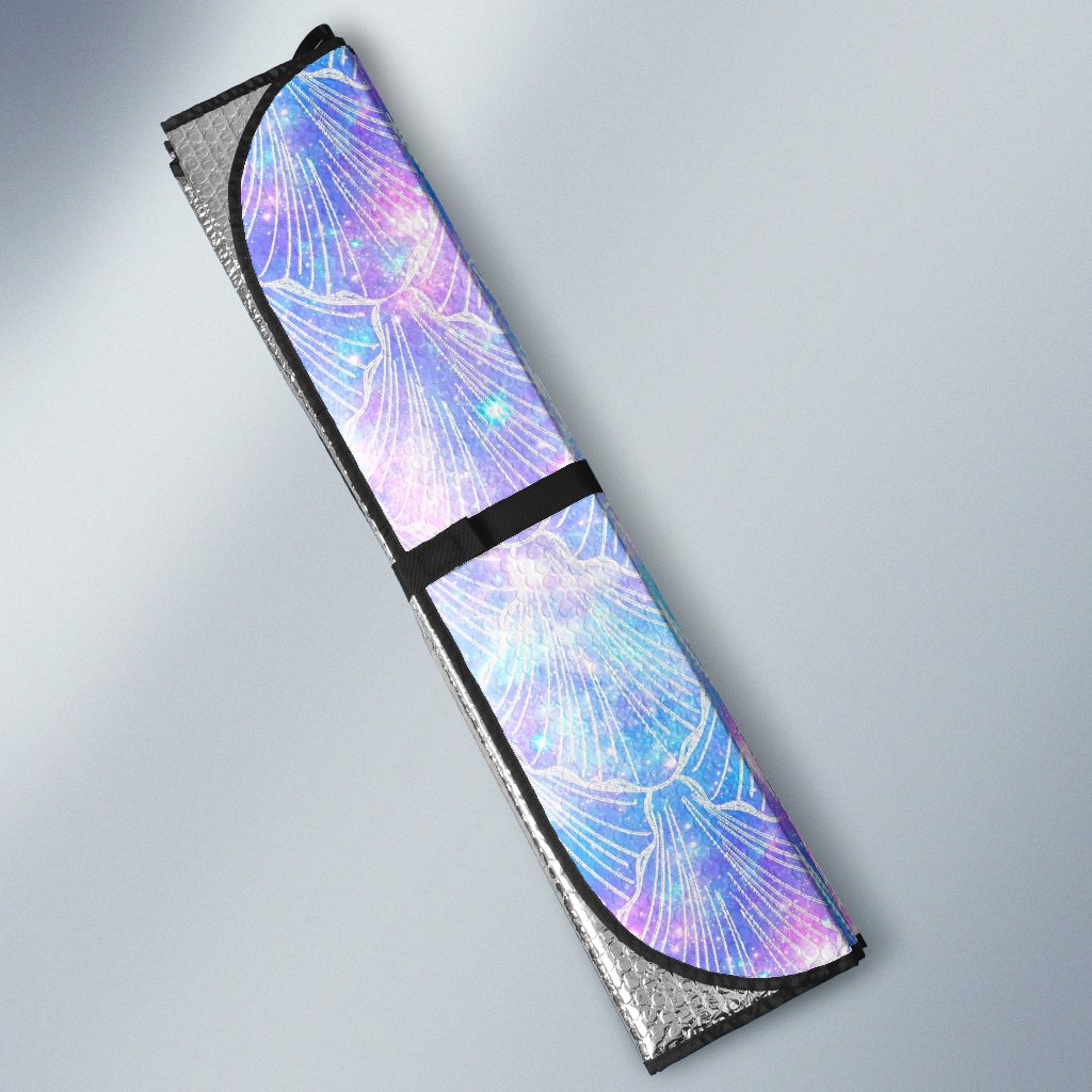 Galaxy Mermaid Scales Pattern Print Car Sun Shade GearFrost