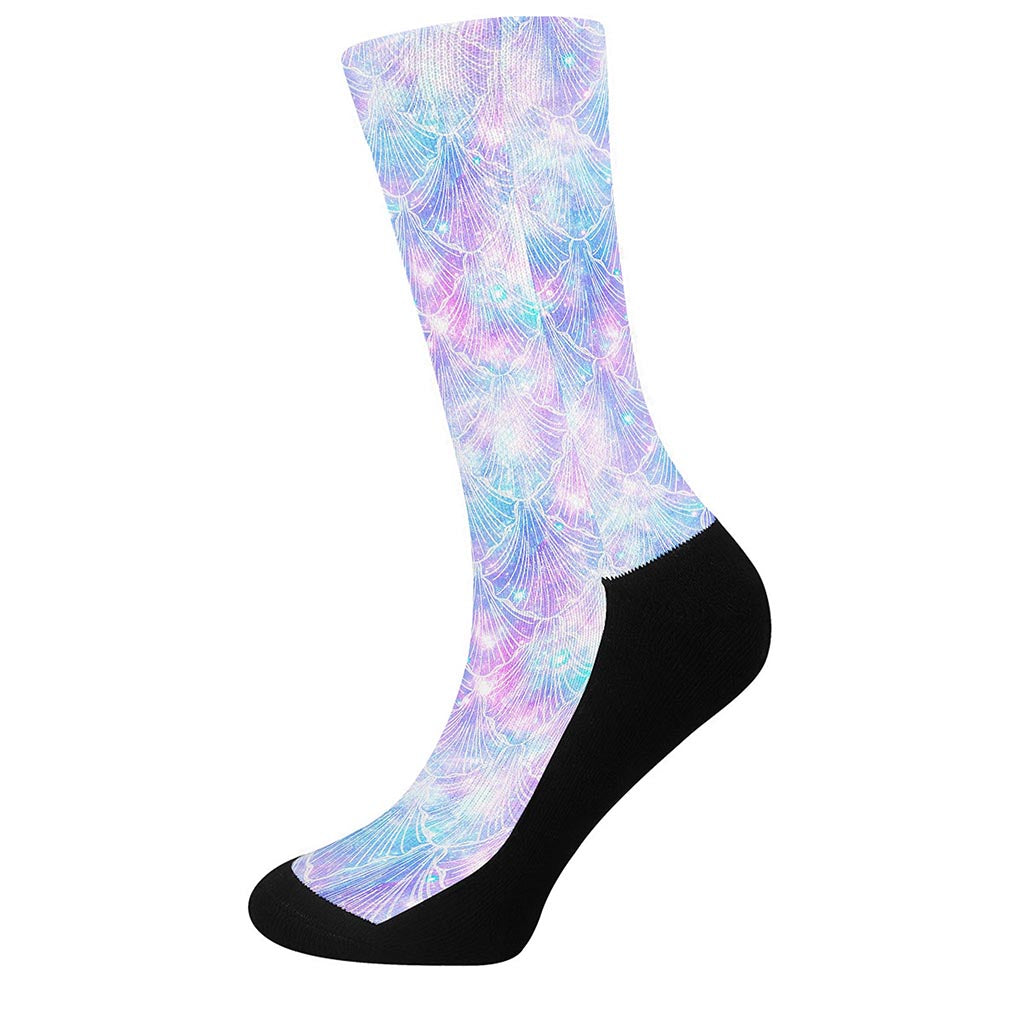 Galaxy Mermaid Scales Pattern Print Crew Socks