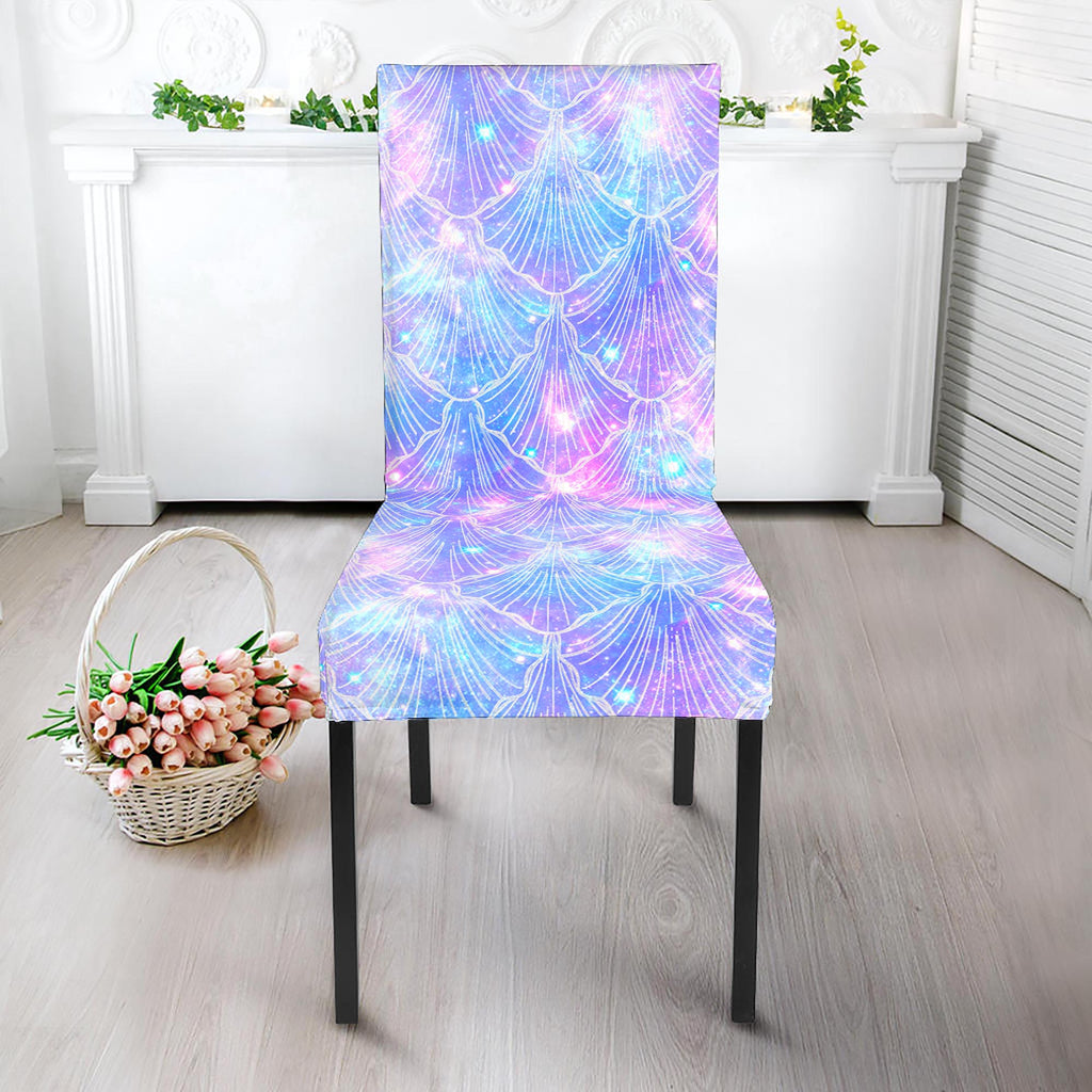 Galaxy Mermaid Scales Pattern Print Dining Chair Slipcover