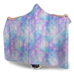 Galaxy Mermaid Scales Pattern Print Hooded Blanket