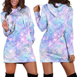 Galaxy Mermaid Scales Pattern Print Hoodie Dress GearFrost