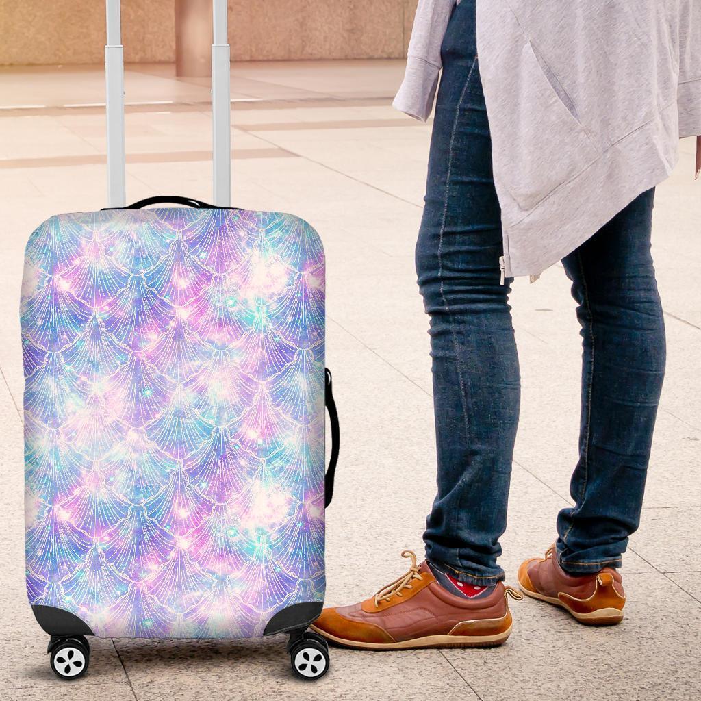 Galaxy Mermaid Scales Pattern Print Luggage Cover GearFrost