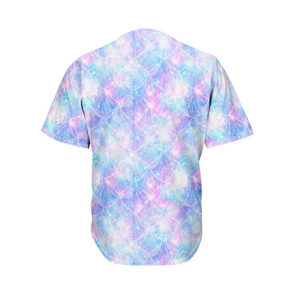 Galaxy Mermaid Scales Pattern Print Men's Baseball Jersey