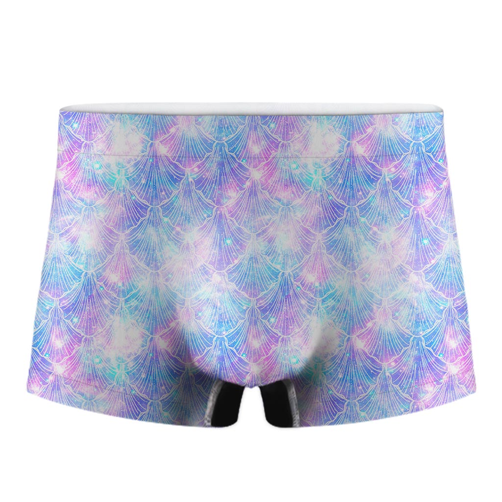 Galaxy Mermaid Scales Pattern Print Men's Boxer Briefs