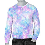 Galaxy Mermaid Scales Pattern Print Men's Crewneck Sweatshirt GearFrost