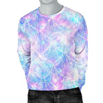 Galaxy Mermaid Scales Pattern Print Men's Crewneck Sweatshirt GearFrost