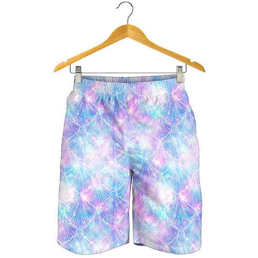 Galaxy Mermaid Scales Pattern Print Men's Shorts