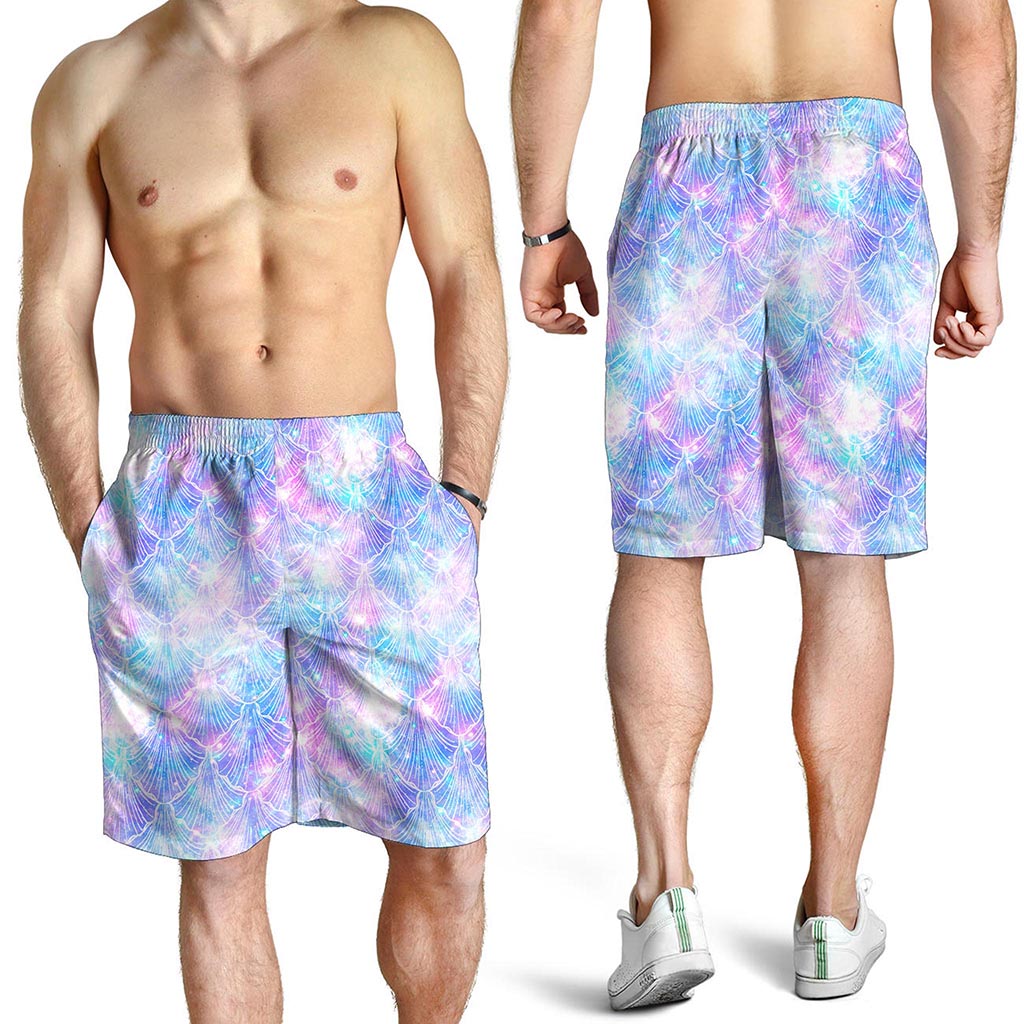Galaxy Mermaid Scales Pattern Print Men's Shorts