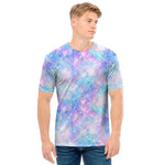 Galaxy Mermaid Scales Pattern Print Men's T-Shirt