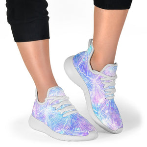 Galaxy Mermaid Scales Pattern Print Mesh Knit Shoes GearFrost