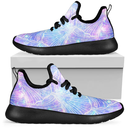 Galaxy Mermaid Scales Pattern Print Mesh Knit Shoes GearFrost