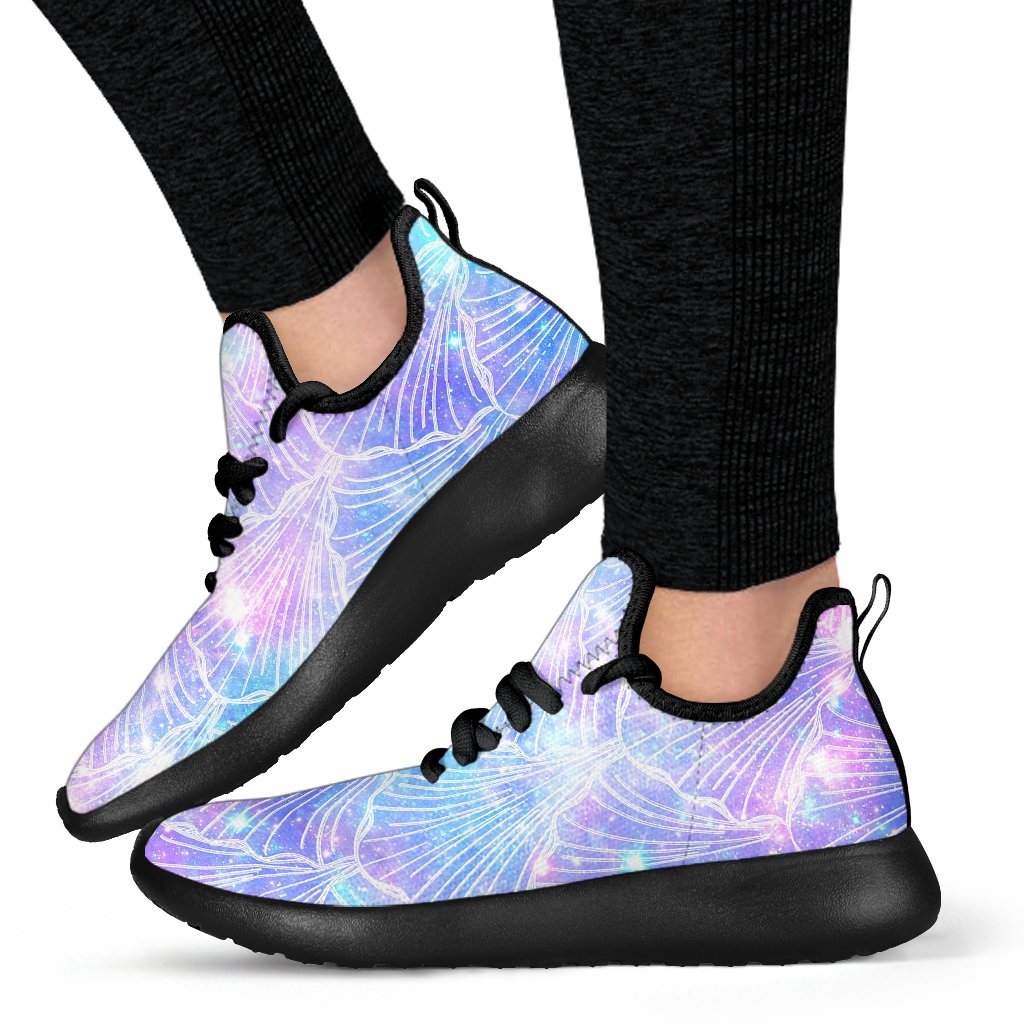 Galaxy Mermaid Scales Pattern Print Mesh Knit Shoes GearFrost