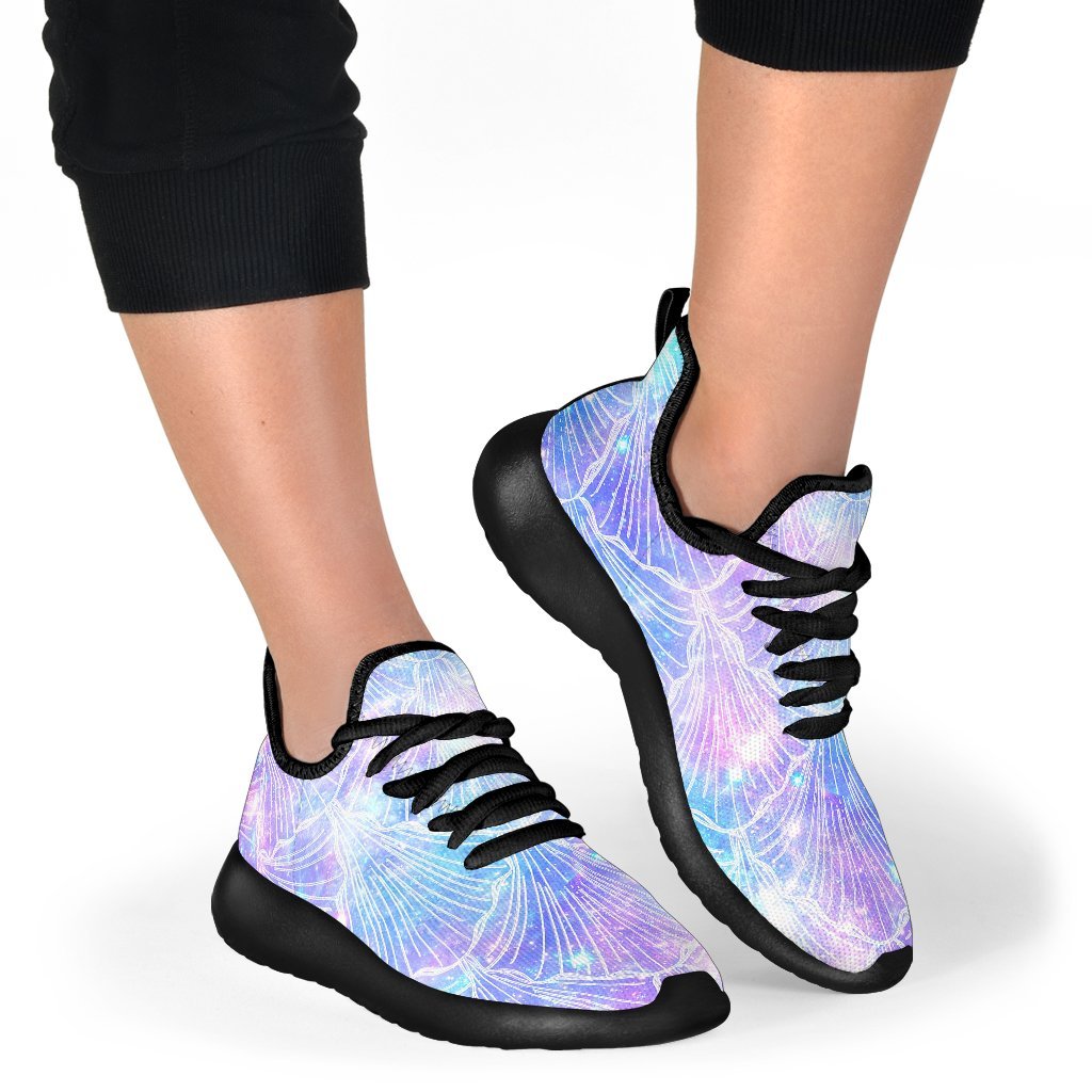 Galaxy Mermaid Scales Pattern Print Mesh Knit Shoes GearFrost