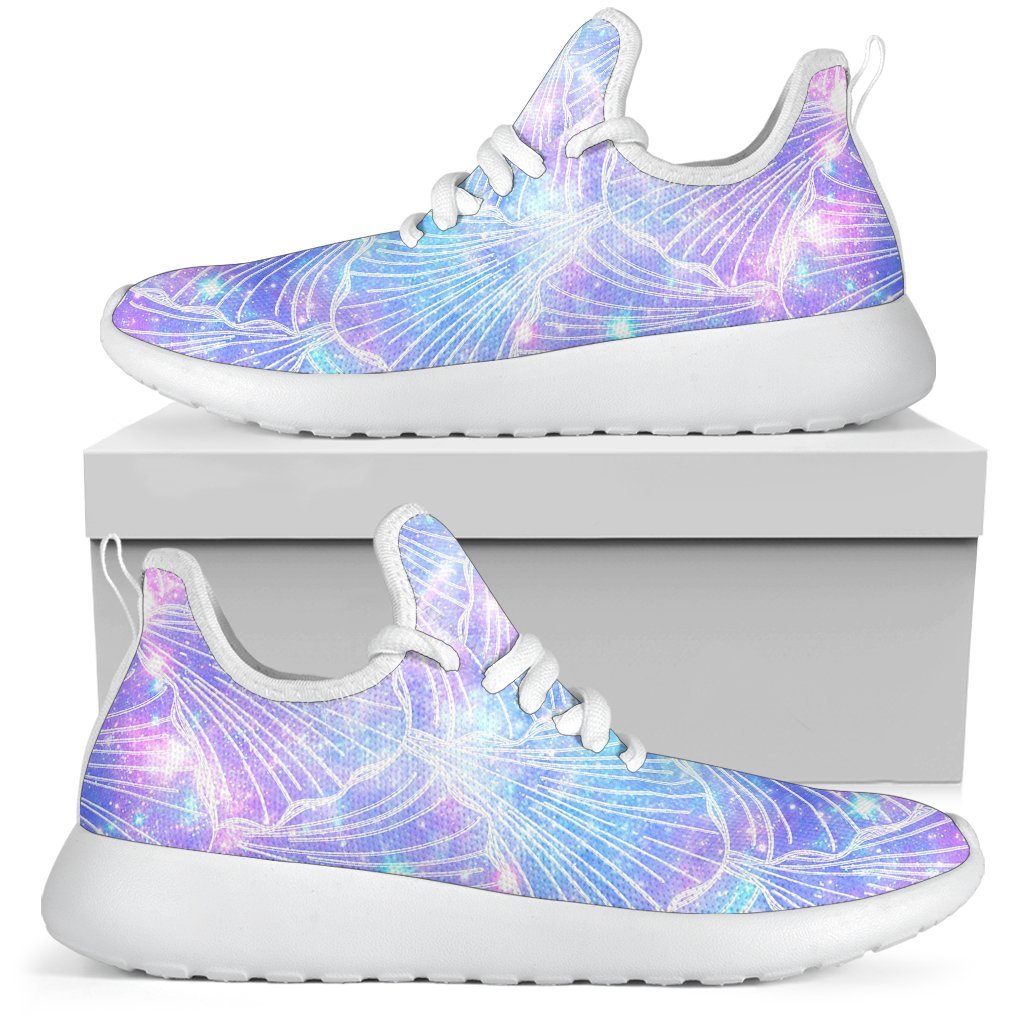 Galaxy Mermaid Scales Pattern Print Mesh Knit Shoes GearFrost
