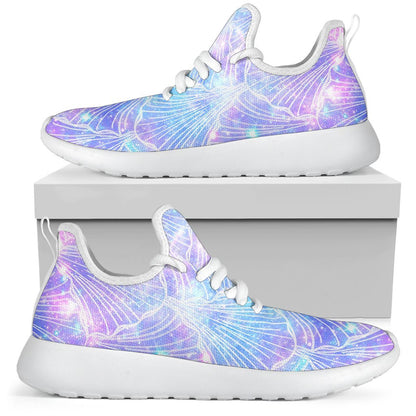 Galaxy Mermaid Scales Pattern Print Mesh Knit Shoes GearFrost